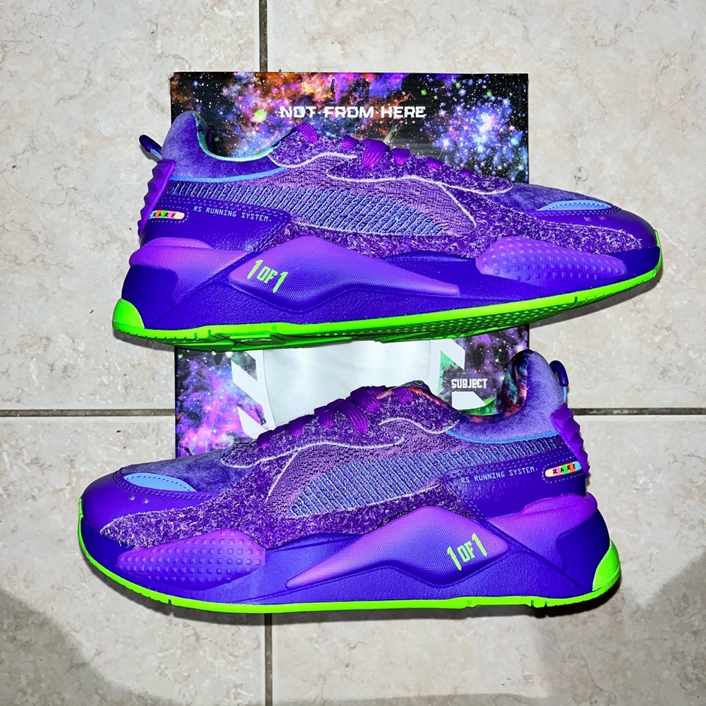 Puma LaMelo Ball X RS-X Galaxy Melo Ball Sneakers Purple Green Shoes